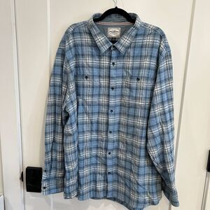 Flag & Anthem Men's 3XL Shirt Blue Plaid Flannel  Lined Cuff‎